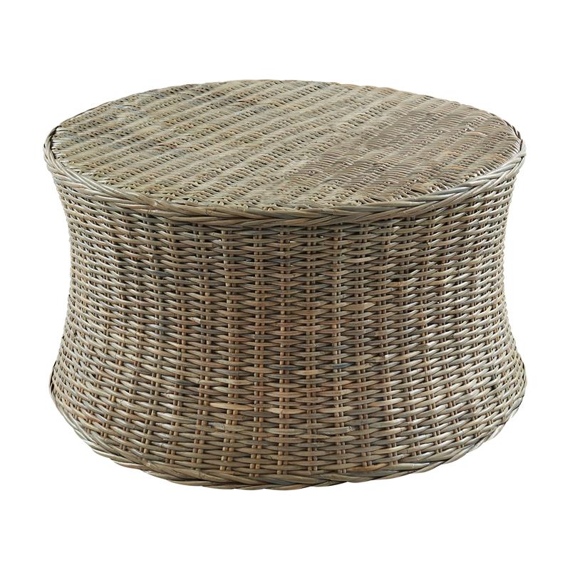 Furniture of America Lafleur Transitional Rattan Coffee Table in Brown