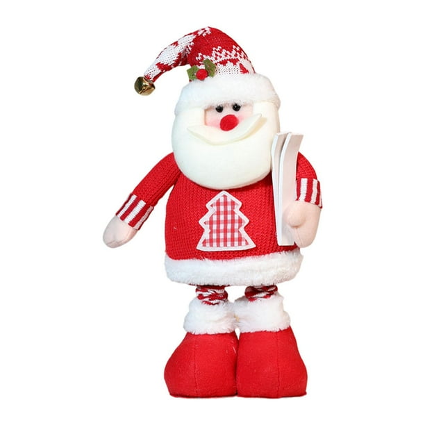 Muñeca navideña de pierna larga Figuras de muñecas navideñas Pierna extensible Tejido creativo Papá Noel