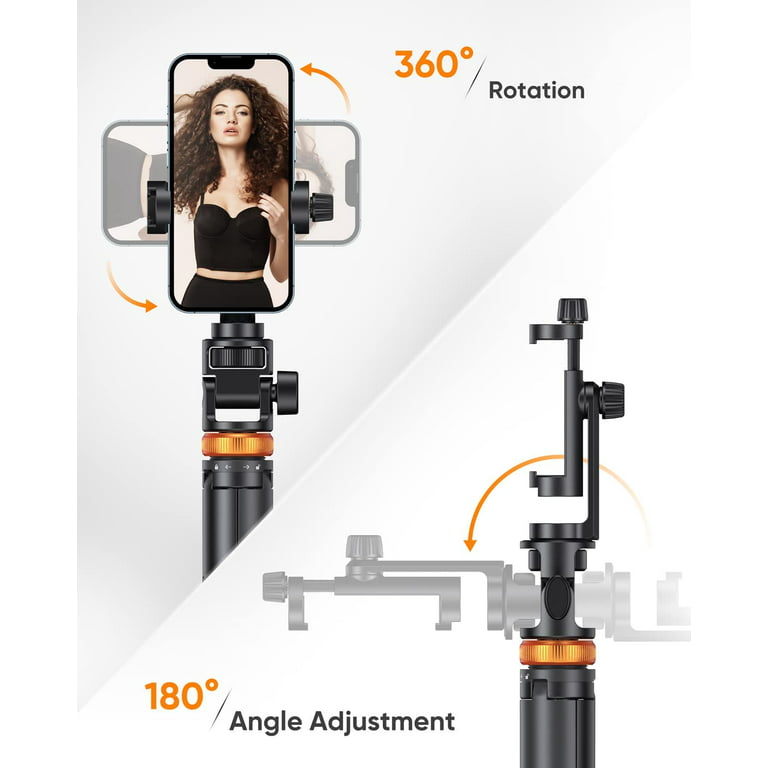 JUND Selfie Stick Tripod with Remote, Upgraded iPhone Tripod Stand & Travel  Tripod, Solidest Cell Phone Tripod Compatible with iPhone 14/13/12 Pro  Max/Samsung/GoPro/DJI 
