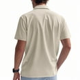 thumbnail image 4 of BXINGOHAI Knit Shirts for Men Button Down Short Sleeve Shirt Men's Waffle Knitted T-Shirt Summer Golf Tee Shirt with Pocket Khaki,M, 4 of 7