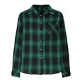 thumbnail image 4 of UVEASISHA Womens Button Down Plaid Shirt Dressy Casual Long Sleeve Collared Shacket Jackets Fall Lightweight Trendy Office Work Shirts with Pocket Spring Sales,Green,L, 4 of 6