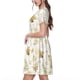 thumbnail image 2 of Disketp Gold Christmas Tree para Vestido de Manga Corta para Mujeres, Vestidos de Verano para Mujeres, Casual y Holgado para la Playa, 2 of 6