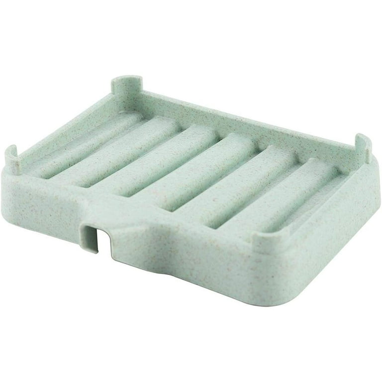 Green Wheat Straw Soap Dish with Drainage