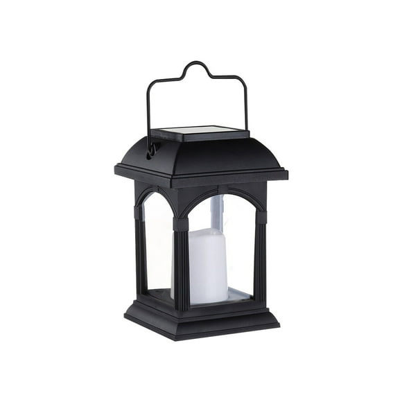 Black Solar Lanterns With LED Candle And Deceptively Real-looking Flacker Effect From Festive Lights