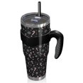 thumbnail image 2 of 40oz Tumbler,Black Christmas Candy Cane and Snowflake Pattern Insulated Tumblers with Removable Handle,Stainless Steel Double Vacuum Coffee Tumbler Cup with Straw for Home,Office,Travel,Party, 2 of 5