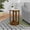 Brown+White, variant on Round Solid Wood Accent Side Table with Scalloped Base - Honey Finish for Living Room, 14x14x18 Inches