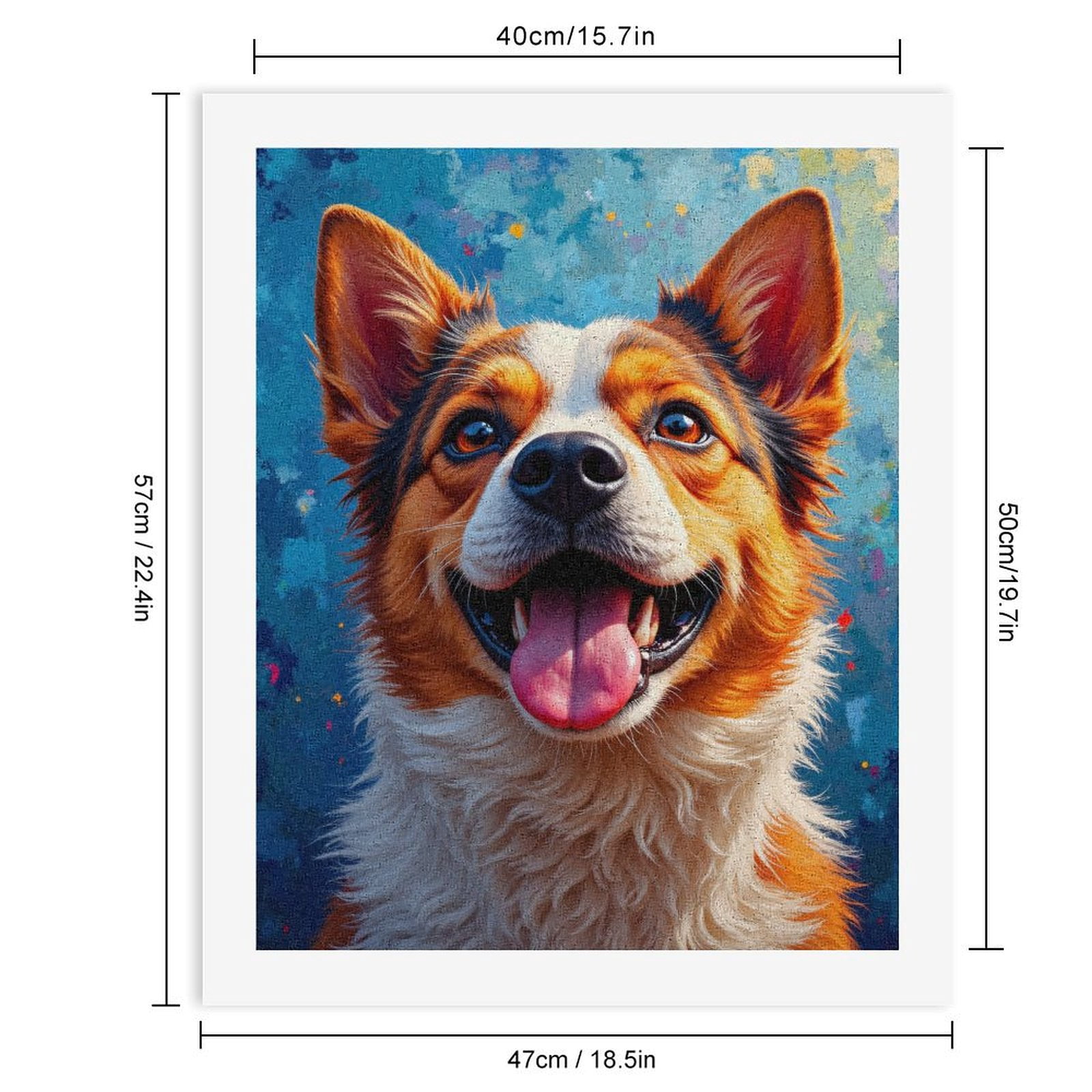 Paint By Numbers Kit for Adults Beginner - DIY Energetic Dog Vibrant Art Portrait Canvas Painting Kits for Adults, Frameless Paint By Number for Adults for Home Wall Decor 16x20 Inch