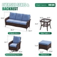 thumbnail image 7 of Sunmthink 6-Piece Patio Furniture Set, High Back Swivel Rocker Chairs with Thick Cushions, Wicker Rattan Outdoor Sectional Sofa with Ottoman, Blue, 7 of 7