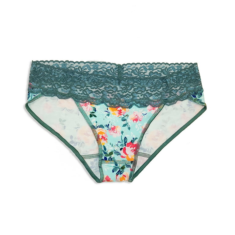 Bamboo Lace Bikini - Aqua Floral by Cariloha for Women - 1 Pc Underwear (M)  