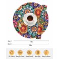 thumbnail image 6 of 13 Inch Round Placemats Set of 4, Boho Teal Flower Non Slip Heat Insulation PP Table Mats, Spring Bohemia Chic Red Yellow Floral Washable Place Mats for Kitchen Dining Party Table Decor, 6 of 7