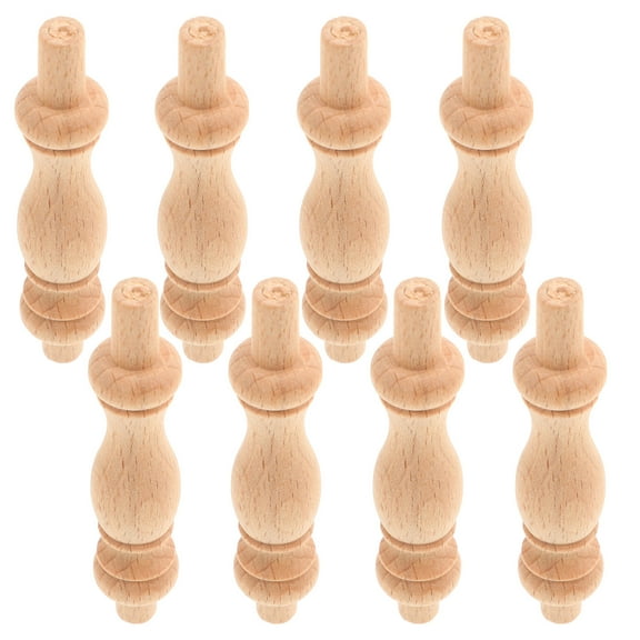 WORGEOUS 10PCS Wooden Baluster Spindles Unfinished Decorative Wood Craft Spindles for DIY Craft Furniture Crafts Woodworking Decoration