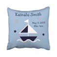 thumbnail image 1 of RYLABLUE Square Throw Pillow Covers Vintage Personalized Nautical Sailboat Keepsake Customizable Pillowcases Polyester 18 X 18 Inch With Hidden Zipper Home Sofa Cushion Decorative Pillowcase, 1 of 1