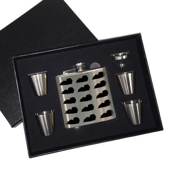 KuzmarK 6 oz. Stainless Steel Flask Set in Black Presentation Box -  Shih Tzu Dog