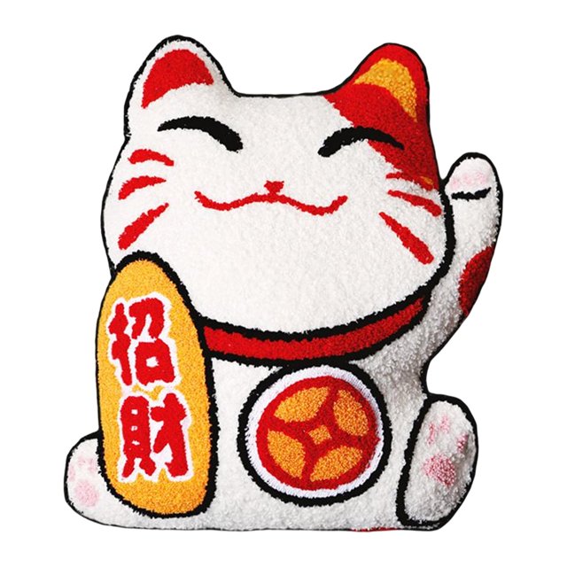 Funda de almohada con borlas Funda de cojín bordada en 3D Decoración para el hogar Interior chino tradicional Feliz año nuevo Funda de almohada para sofá Sofá Festival de , Gato 42x35cm Fanmusic Funda de almohada con borlas