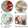 thumbnail image 3 of Designart Décoration Murale d'art Floral, art Mural Floral, Double Étreinte de Fleurs Cramoisies Rouges et Blanches, Grande Toile Murale, 20x12 Pouces, 3 of 5