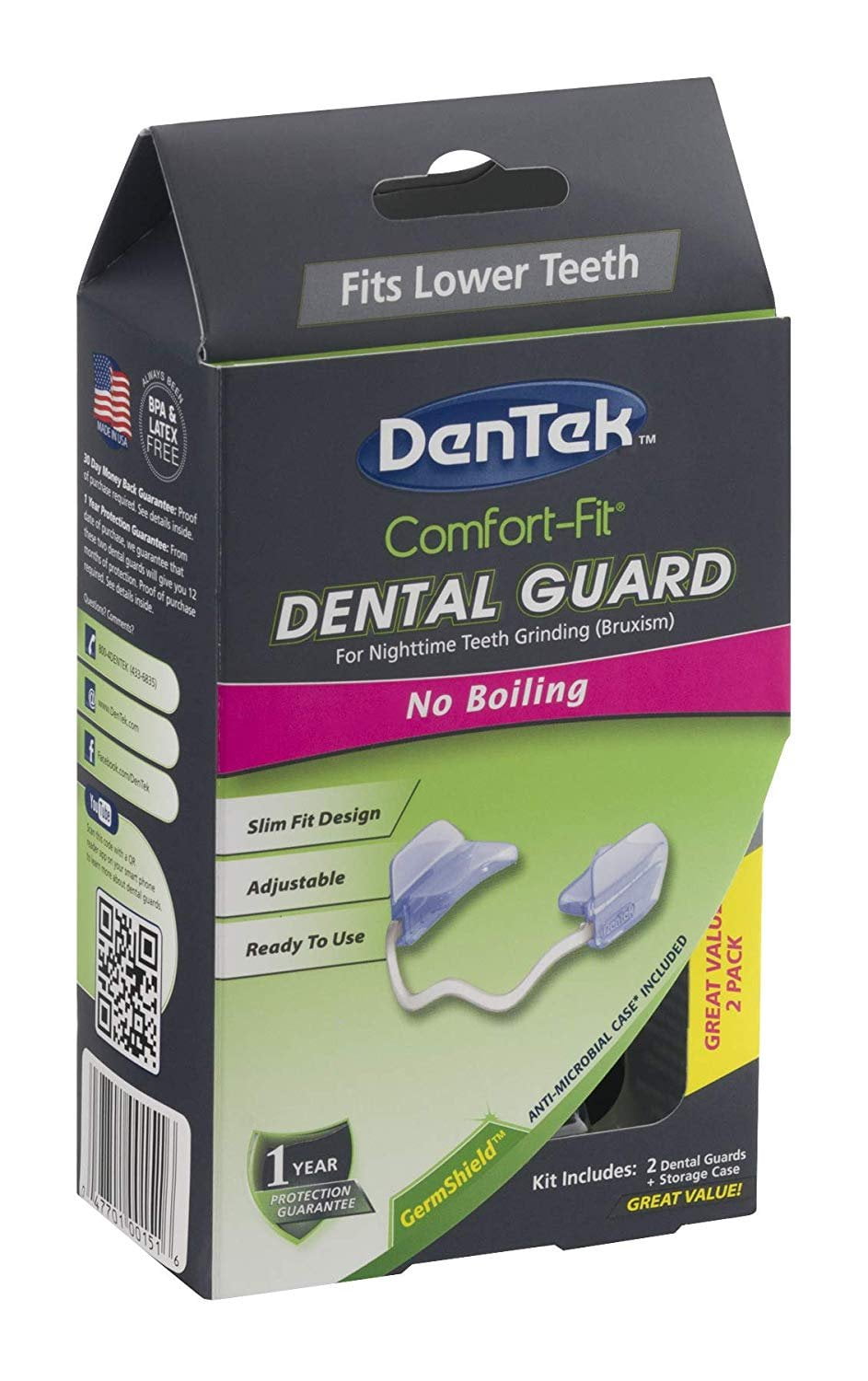 Dentek Comfort Fit Dental Guard Kit For Nighttime Teeth Grinding