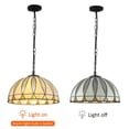 thumbnail image 4 of Denest Tiffany Style Stained Glass Pendant Lamp Vintage Ceiling Fixture Hanging Light, 4 of 19