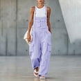 thumbnail image 2 of QSAWXQZ Womens Wide Leg Cargo Overalls Adjustable Straps Sleeveless Pockets Bib Jumpsuit Casual Pants 2XL, 2 of 6
