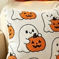 thumbnail image 4 of Halloween Ghost Pumpkin Pillow Covers 18x18 inch 1pc,Pink Tufted Fuzzy Cozy Knit Cute Spooky Pattern Soft Plush Accent Throw Pillow Cases,Sofa Cushion Cover Festive Decor for Couch Chair Bed, 4 of 5