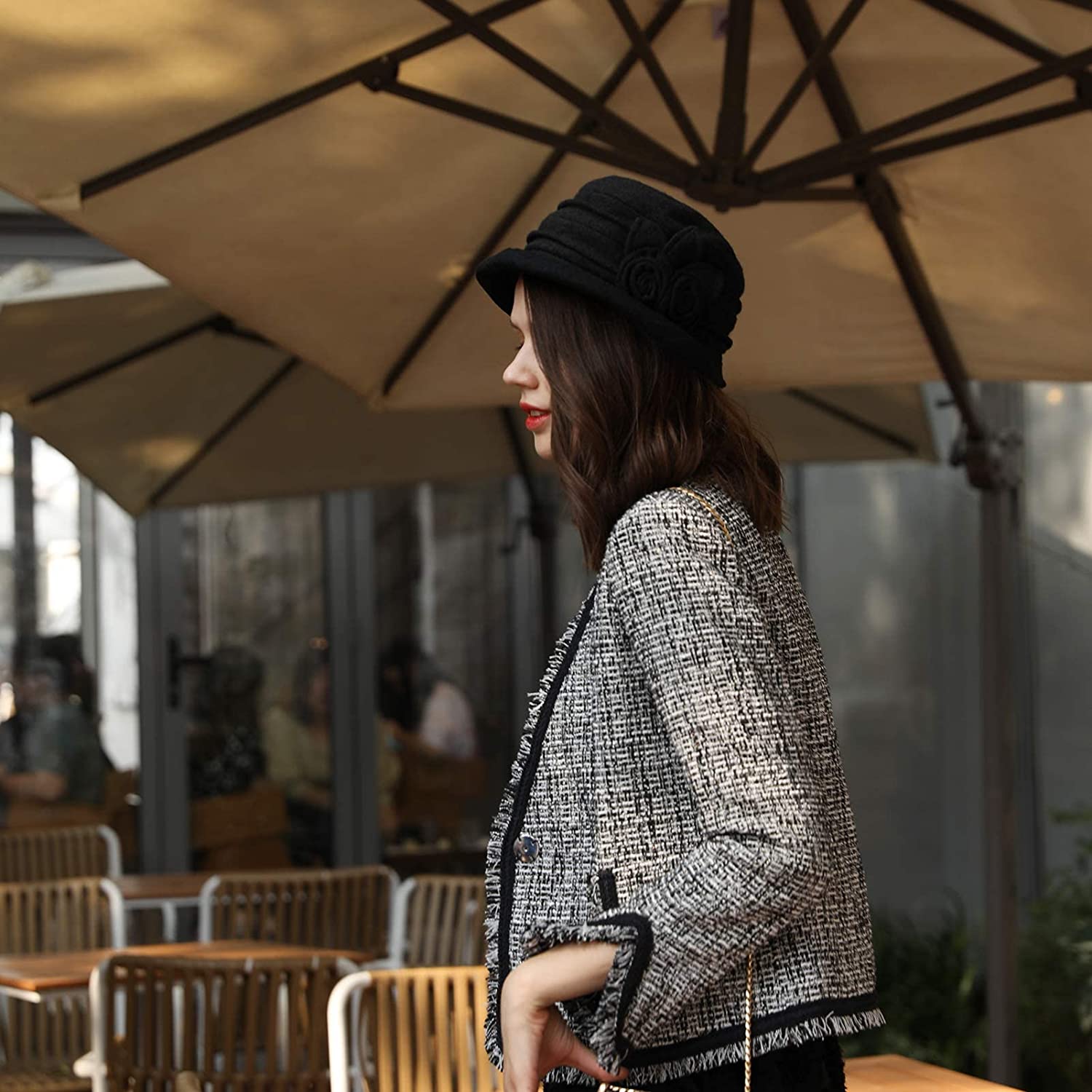 Cloche Round Hat for Women 1920s Fedora 