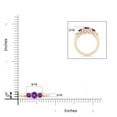 thumbnail image 4 of ANGARA Vintage Style Three Stone Natural Amethyst Wedding Band in Rose Gold for Women | February Birthstone, Anniversary, Jewelry Gift for Women | Natural Amethyst Engagement Ring (Ring Size - 7.5), 4 of 7