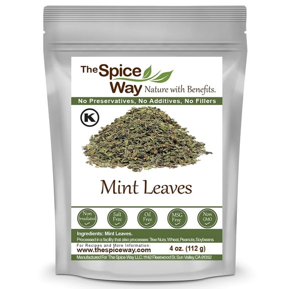 The Spice Way Mint Leaves Middle Eastern Cuisine, Spice Blend, All Natural, Resealable Pouch - 4 oz