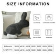 thumbnail image 5 of Happy Easter Bunny Shaped Throw Pillow, Plush Boucle Jumping Rabbit Cushion Sherpa Easter Decorative Pillow for Couch Living Room Bed, Black, 5 of 5