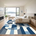 thumbnail image 3 of ODIKA 4'x6' Machine Washable Non-Slip Area Rug, Geometric Navy Blue High Traffic Rug, Blue, 1068365, 3 of 7