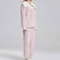 thumbnail image 6 of 2 Piece Women Outfits Fluffy Pajamas Set Soft Warm Plush Fleece Pullover and Pants Sets Home Loungewear Sleepwear (XL, Pink), 6 of 6