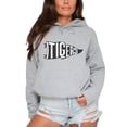 thumbnail image 2 of Tigers Pennant Flag Hoodie for Women Men & Teens Distressed School Spirit Game Day Sweatshirt Gray Hoodie Medium, 2 of 8