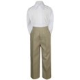 thumbnail image 1 of 2pc Baby Boy Kid Teen Formal Party Tuxedo Suit Dress Shirt w/ Color Pants Sm-20 (7, Khaki), 1 of 1