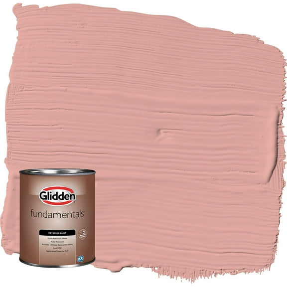 Glidden Fundamentals Coral Cove / Orange Flat Exterior Paint, 1 Quart