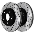 thumbnail image 4 of AutoShack Front and Rear Drilled and Slotted Brake Kit Rotors Black and Ceramic Pads Set of 4 Replacement for 2001-2005 Mercedes C320 2003-2005 C240 CLK320 2006-2007 C280 C350 V6 AWD RWD SCD872PR44102, 4 of 4