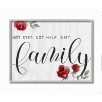 Stupell Industries Extended Family Is Family Home Sign Cottage Floral Framed Wall Art Design by Daphne Polselli, 11" x 14", Gray Framed
