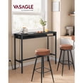 thumbnail image 3 of VASAGLE Bar Table, Bar Height Pub Table, Storage Kitchen Dining Table with Power Outlets and Movable Non-Woven Fabric Drawer, Hooks, Long High Top Table, 15.7 x 47.2 x 41.2 Inches, Ebony Black, 3 of 6