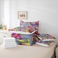 thumbnail image 6 of jejeloiu Cute Cartoon Hummingbird 7-Piece Twin Bedding Sets,Rustic Floral Bedding Comforter Set,Purple Botanical Flower Sheet Sets For Girls Kids,Luxury Bedroom Decor Reversible, 6 of 8