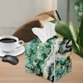 thumbnail image 5 of Psesaysky Cute Tissue Box Cover Square Waterproof PU Leather Car Tissue Holder Tissues Boxes Organizer for Bathroom Vanity, Night Stands, Office, Home, Kitchen (Green Marble), 5 of 7