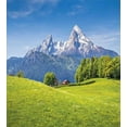 thumbnail image 3 of Ambesonne Mountain Duvet Cover Sets, Alps with Meadow Flora, 2-King, Green Blue, 3 of 7