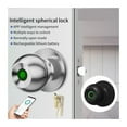 thumbnail image 2 of Fingerprint Safe Electronic Lock Door Handle Stainless Steel Round Knob Rotation Doorknob with Key, 2 of 7
