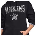 thumbnail image 3 of Women's Starter Black Miami Marlins Lace Team Lockup Fleece Hoodie, 3 of 3