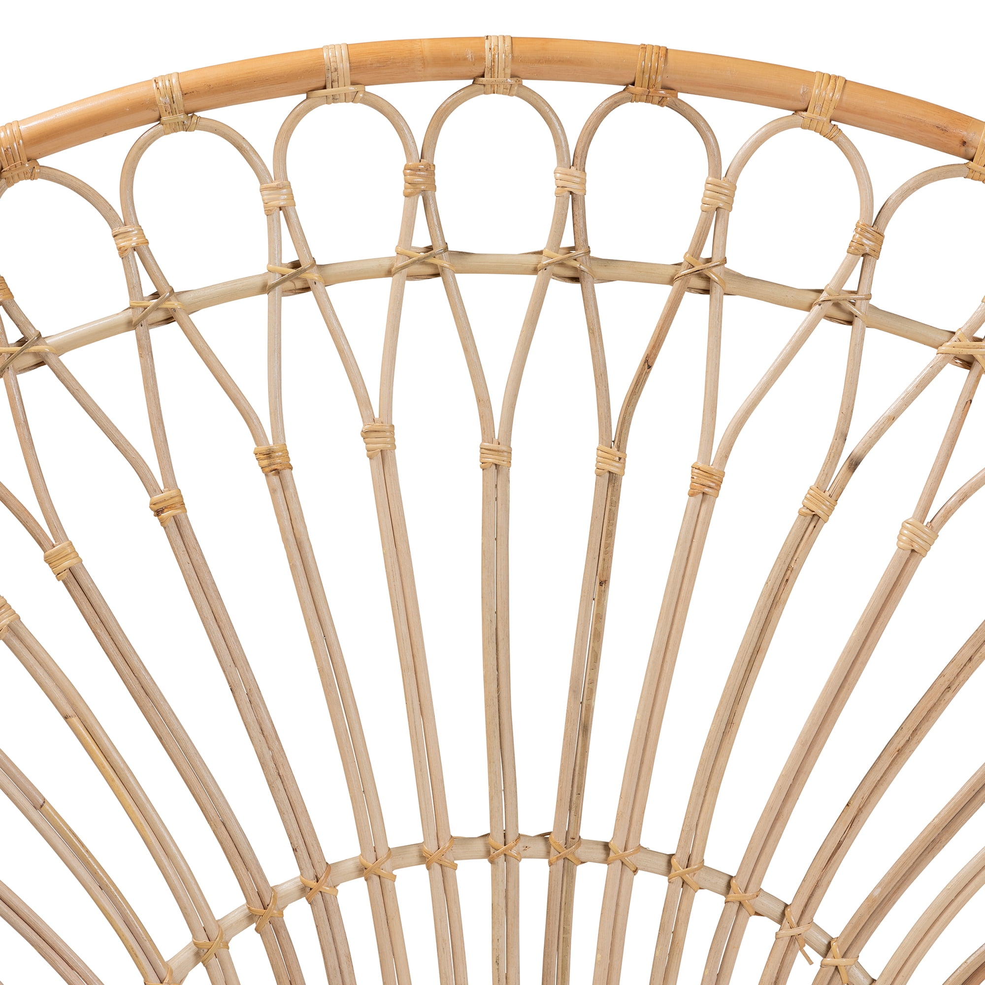 bali & pari Devereaux Modern Bohemian Natural Brown Rattan Queen Size Standalone Headboard