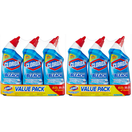 Foaming Toilet Bowl Cleaner - (2 pack) Clorox Toilet Bowl Cleaner with Bleach, Rain Clean - 24 oz, 3 Pack