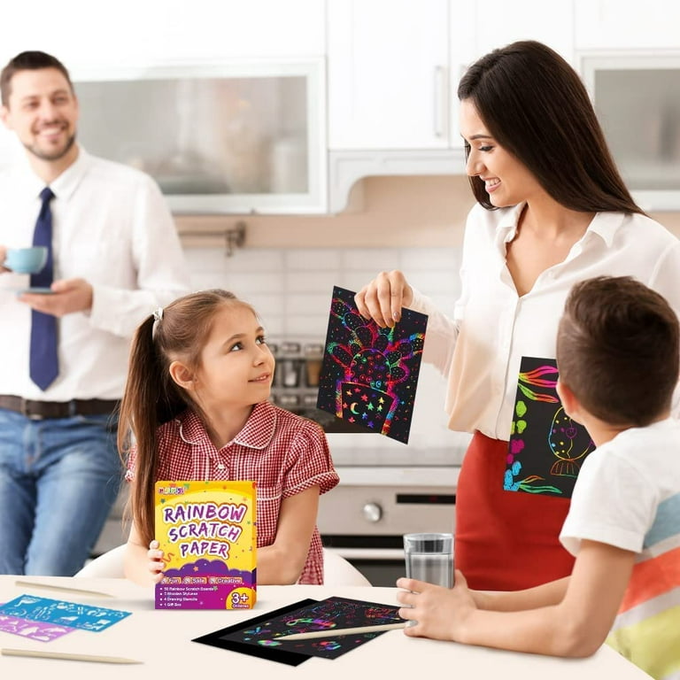 pigipigi Toy for 3-12 Year Old Girl Boy: Rainbow Scratch Paper Art Kit 5  Background