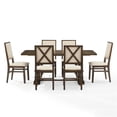 thumbnail image 1 of Pemberly Row Contemporary 7-Piece Dining Table Set in Dark Oak/Creme, 1 of 10