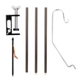 thumbnail image 1 of Soporte para farol de Camping, gancho para lámpara, fácil montaje, soporte de luz colgante plegable con abrazadera de mesa para viajes en jardín y bar Café, 1 of 8