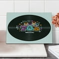 thumbnail image 2 of 70s Party Cutting Board, Music Theme Colorful Stars Flowers Notes Record Vinyl Discography Art Print, Decorative Tempered Glass Cutting and Serving Board, Small Size, Multicolor, by Ambesonne, 2 of 5