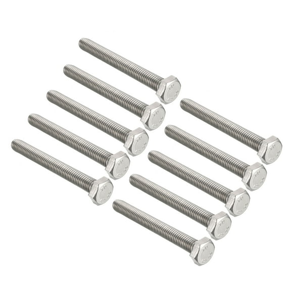 M8 Thread 70mm 304 Stainless Steel Hex Head Screws Bolts 10pcs