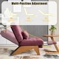 thumbnail image 3 of MOONMISS Modern Adjustable Lounge Chair with Footrest,Wooden Base Upholstered Recliner for Reading Rest Striped Velvet, 3 of 6