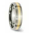 thumbnail image 5 of Titanium Grooved 14k Yellow Inlay 6mm Brushed Band, 5 of 11