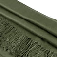 thumbnail image 3 of TZ Promise Women Olive Green Pashmina Shawl and Wrap Soft Solid Color Scarf with Fringes, 3 of 5